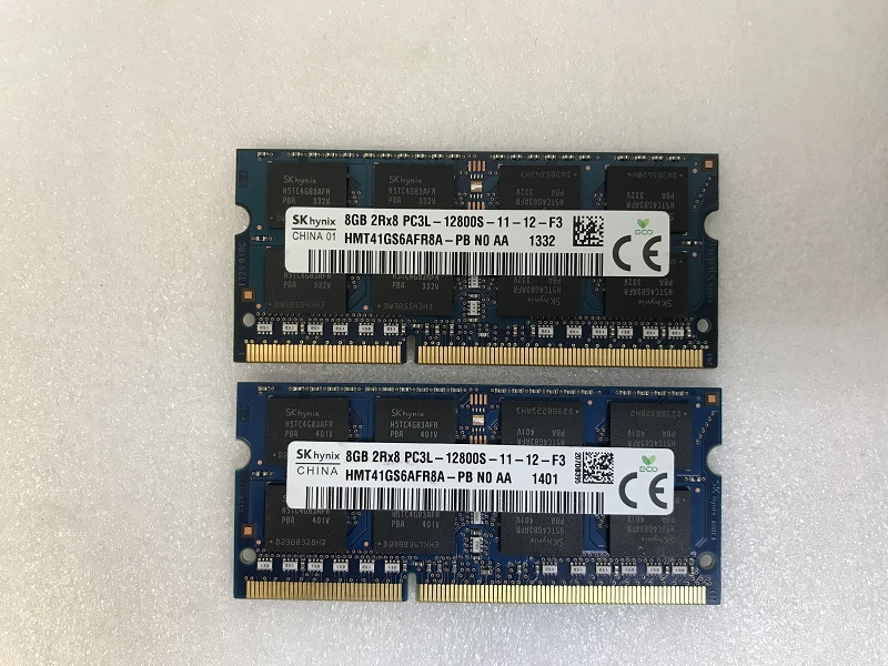 SK HYNIX 2Rx8 PC3L-12800S 8GB 2枚 16GB DDR3L ノートPC用 メモリ 204ピン DDR3L-1600 8GB 2枚セット 16GB DDR3 LAPTOP RAMの画像4