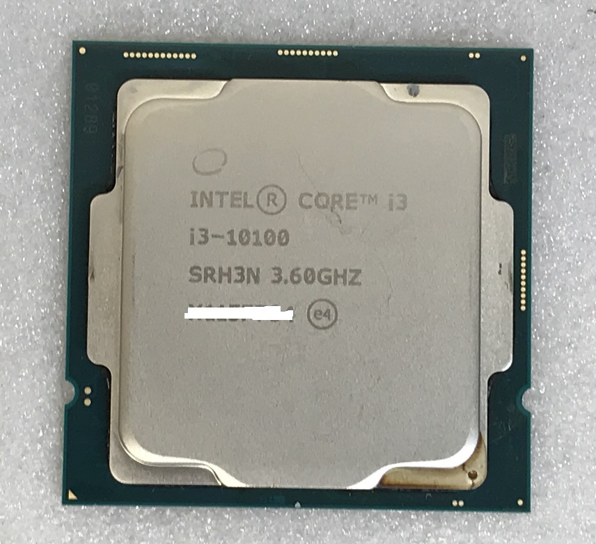 CPU インテル Core i3-10100 3.60GHz SRH3N LGA1200 core i3 第10世代 プロセッサー Intel Core i3 10100 中古 動作確認済み_画像1