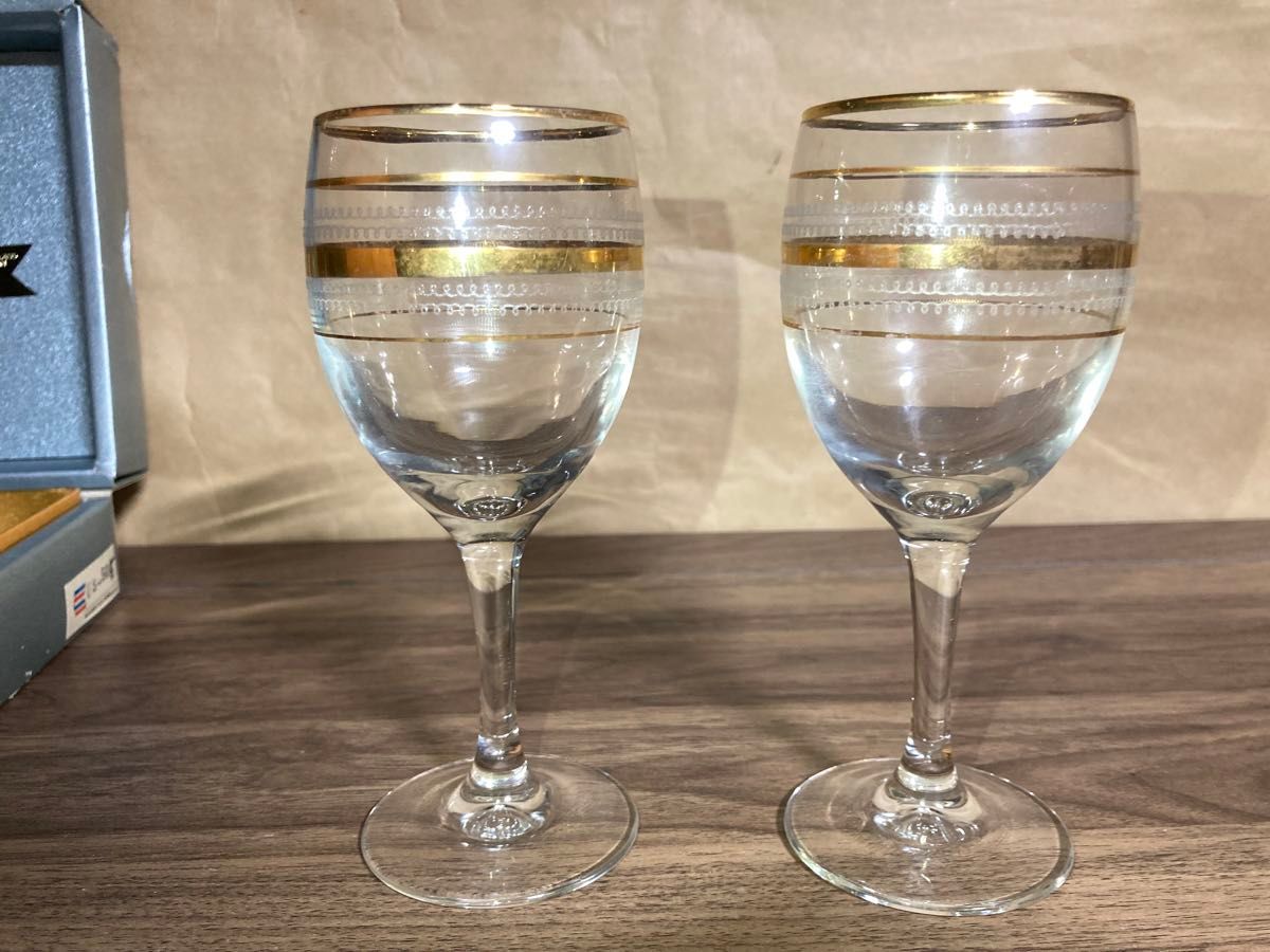 カメイガラス ワイングラス グラス セット アンティーク レトロ