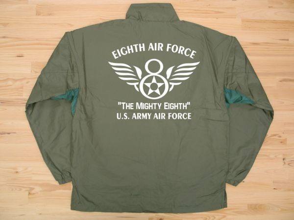 8th AIR FORCE オリーブ フィールドコート 白 L ミリタリージャケット U.S. ARMY AIR FORCE the mighty eighth_オリーブ（白色）