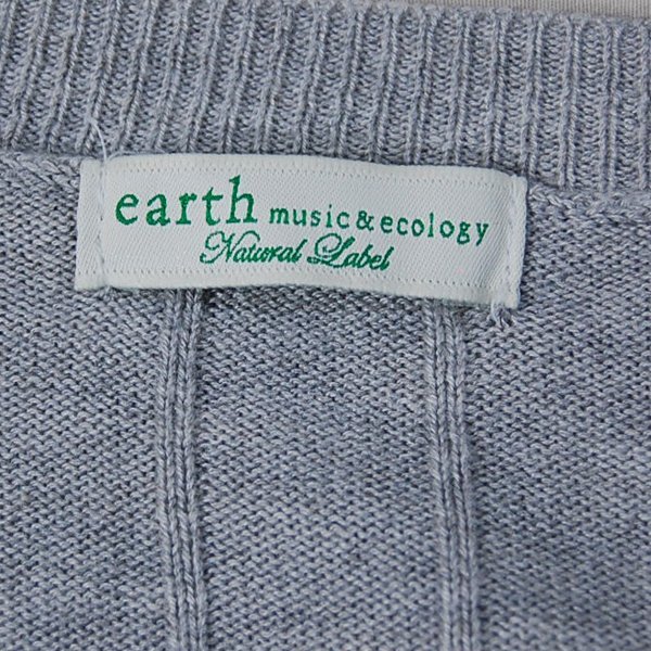  Earth Music & Ecology earth music&ecology#V шея свитер кромка боковой разрез искусственный шелк × хлопок #F# светло-серый *IW4412125