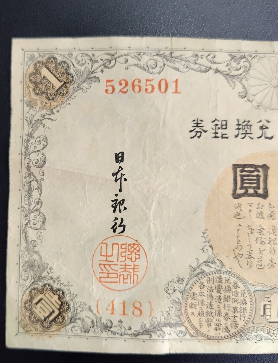 5924 日本銀行券 武内宿禰 壹圓 旧紙幣の画像2