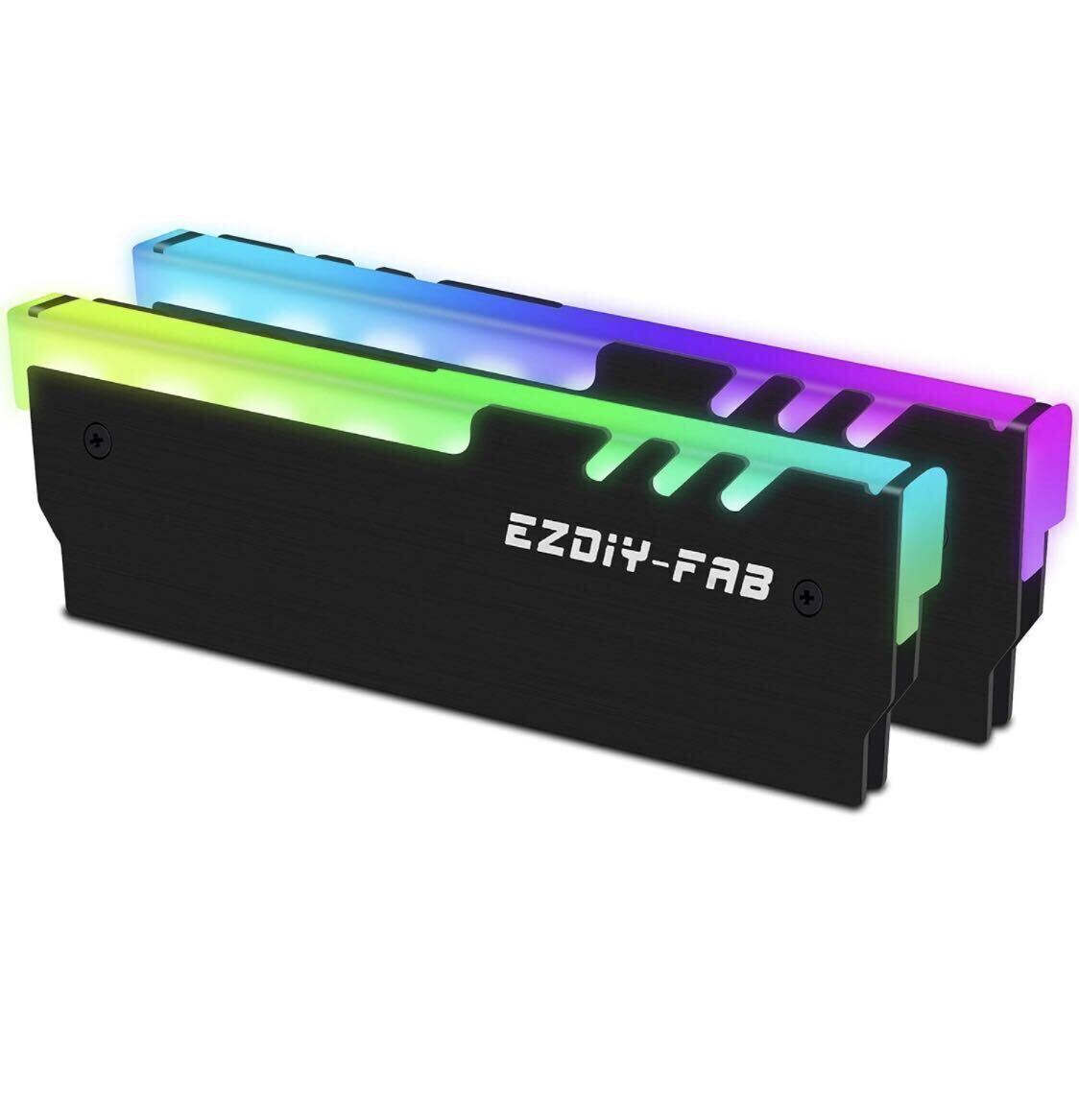[ used ]Crucial desk top memory DDR4 3200MHz (8GB 2 sheets set total 16GB) + EZDIY-FAB RAM cooling ARGB memory heat sink 