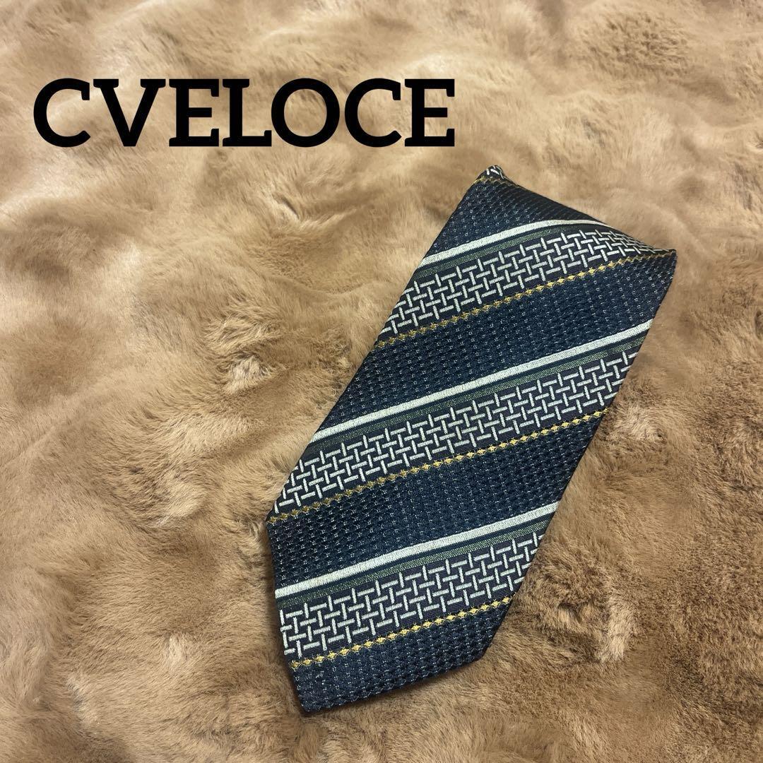 CVELOCE シルクネクタイ　柄物　メンズ小物　ビジネス　スーツ　ブラック系_画像1