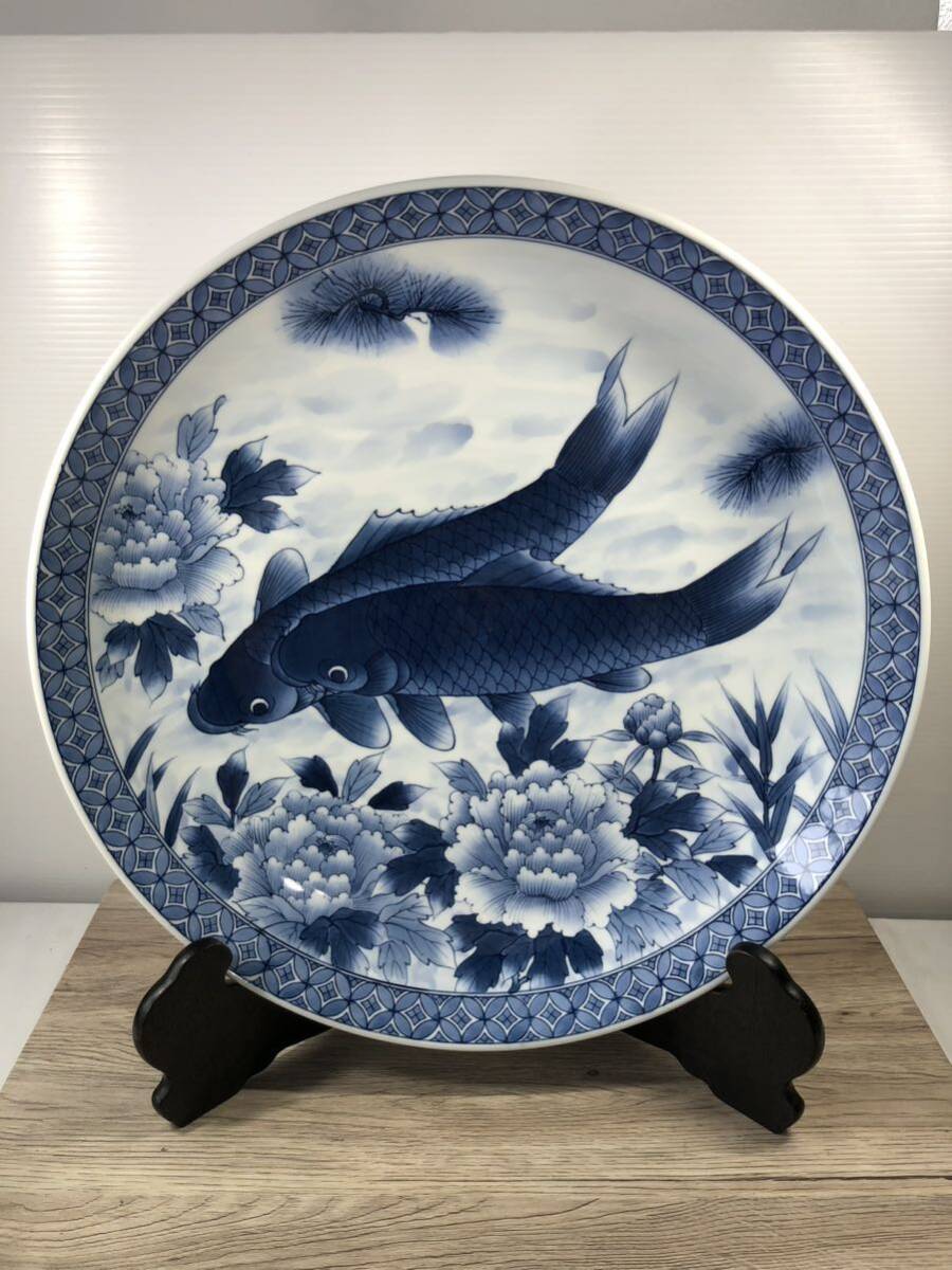 Yahoo!オークション - 有田焼 鯉 特大 峯山作 飾り皿 大皿 特大 Yahoo!オークション - 有田焼 鯉 特大 峯山作 飾り皿 大皿 特大
