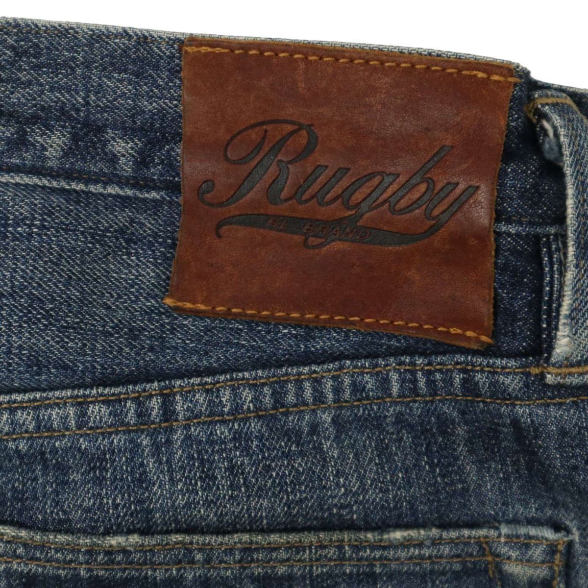 RUGBY регби Ralph Lauren через год USED обработка * тонкий конический Denim брюки джинсы Sz.30×32 мужской C4B01941_4#R