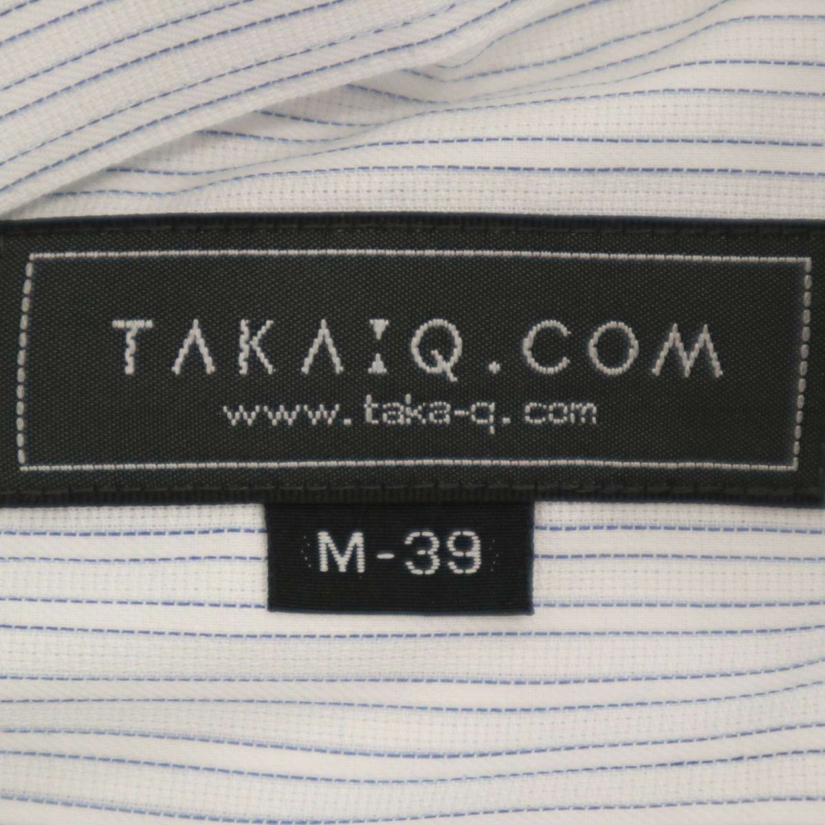 【新品 未使用】 TAKA:Q タカキュー 春夏 半袖 ストライプ 形態安定★ ノーアイロン ワイシャツ Sz.M　メンズ ビジカジ　C4T04025_4#A_画像7