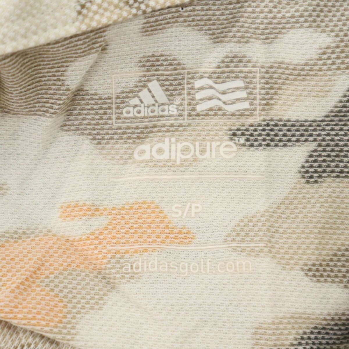 adidas GOLF adipure アディダス ゴルフ 春夏 半袖 【カモフラ 迷彩】 鹿の子 ポロシャツ Sz.S/P　メンズ　C4T04232_5#A_画像6