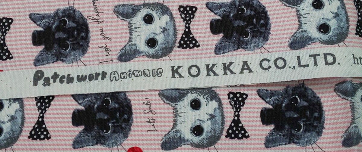 patch work  animals / KOKKA・コットンオックス生地・ねこ柄・生地幅×1.04m