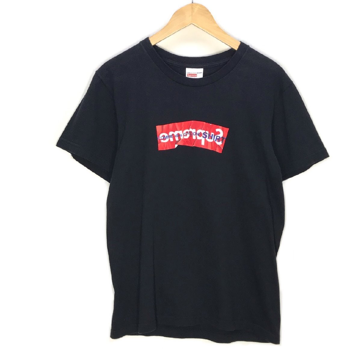 [103-1186] SUPREME×COMME des GARCONS SHIRT/17SS/ボックスロゴ/半袖Tシャツ/ブラック/サイズS_画像1