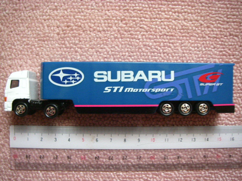 トミカ すばる 大型トラック ビッグサイズ トイザらス 限定 オリジナル SUBARU STI MOTOR SPORT レーシングトランスポーター スバル_画像2