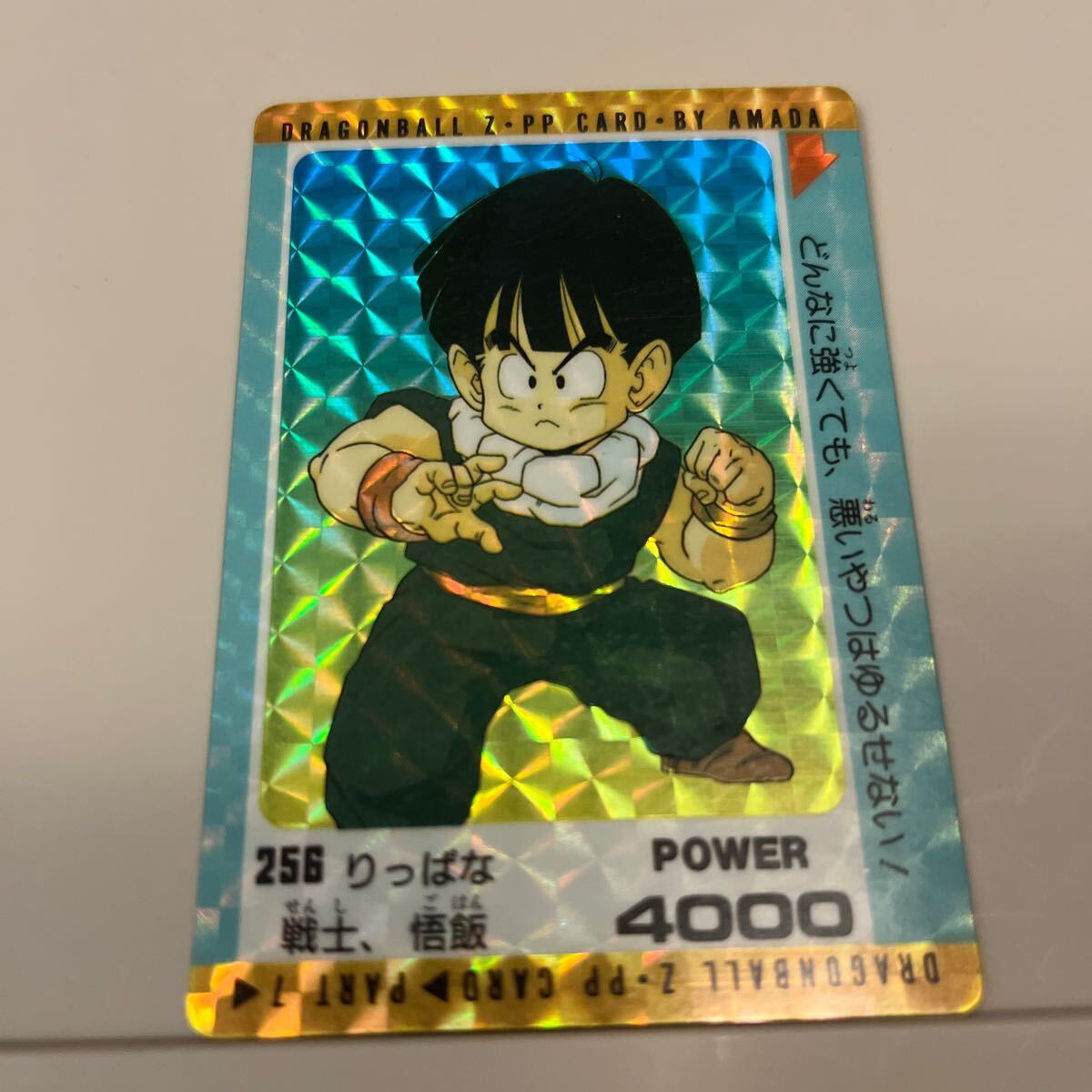 ドラゴンボールZ アマダ PPカード　パート7 No 256 孫悟飯　カードダス りっぱな戦士 バンダイ DRAGON BALL_画像1