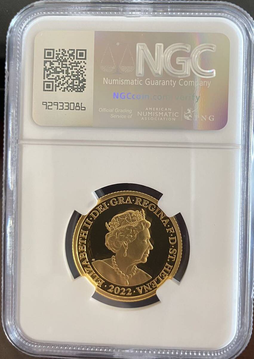 ☆レア完全完璧☆2022年 セントヘレナ(東インド会社) モハール 金貨 NGC PF70 ULTRA CAMEO　☆PF70世界10枚☆_画像3