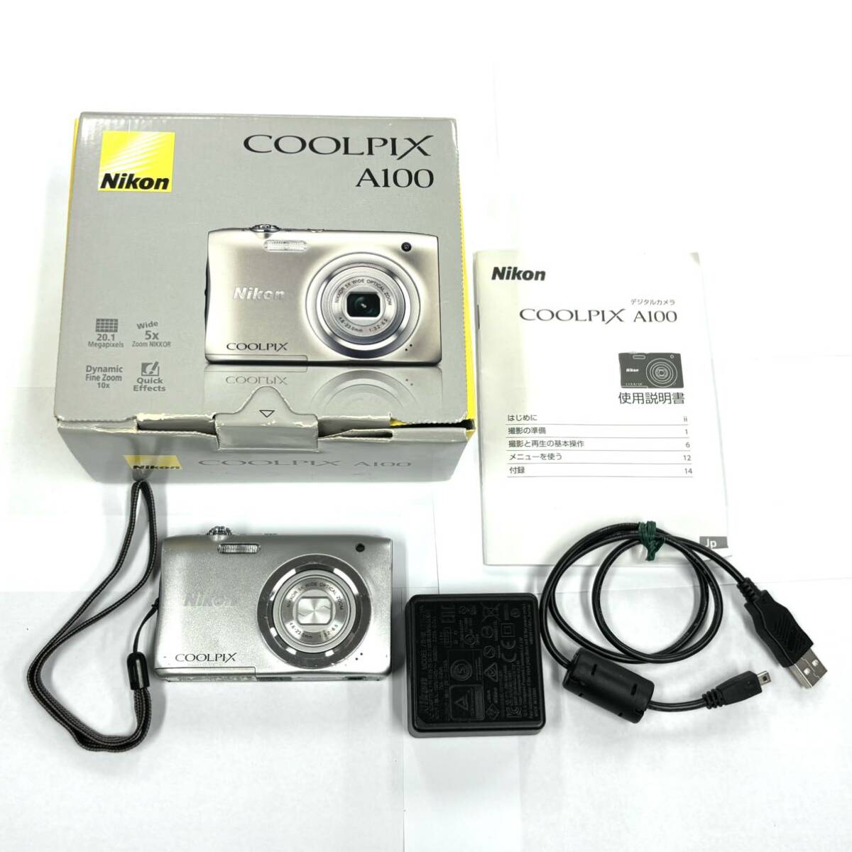 H2891 カメラ デジカメ Nikon ニコン COOLPIX A100 NIKKOR 5× WIDE OPTICAL ZOOM 4.6-23.0mm 1:3.2-6.5 ジャンク品 中古 訳あり の画像1