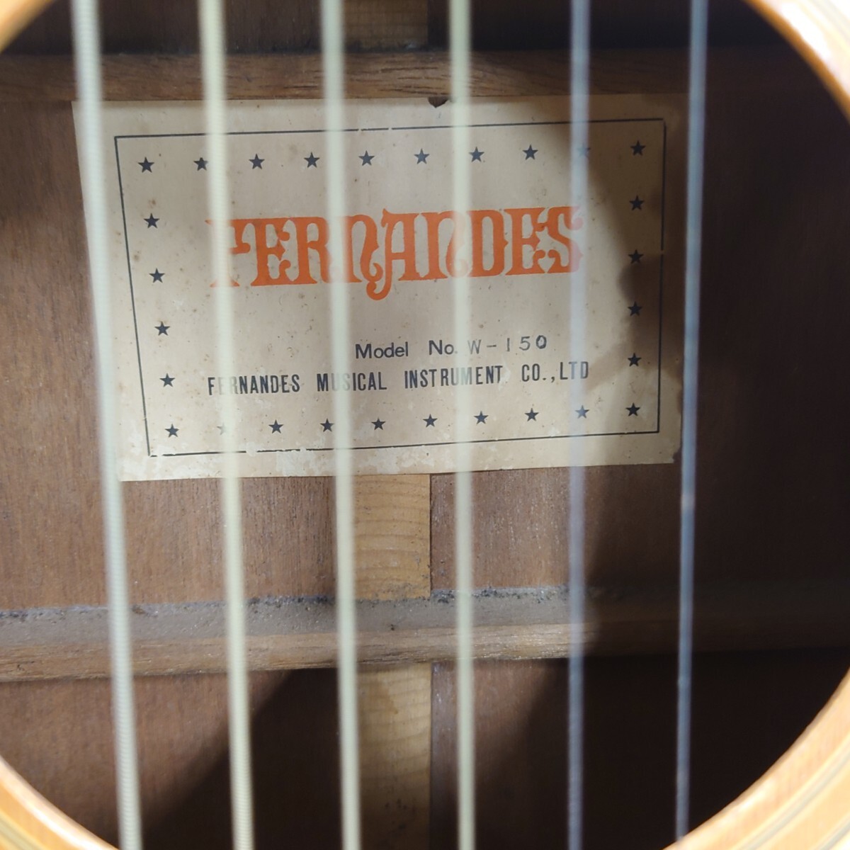 I998 ギター アコースティックギター FERNANDES W-150 フェルナンデス アコギ 弦楽器 中古 ジャンク品 訳ありの画像9