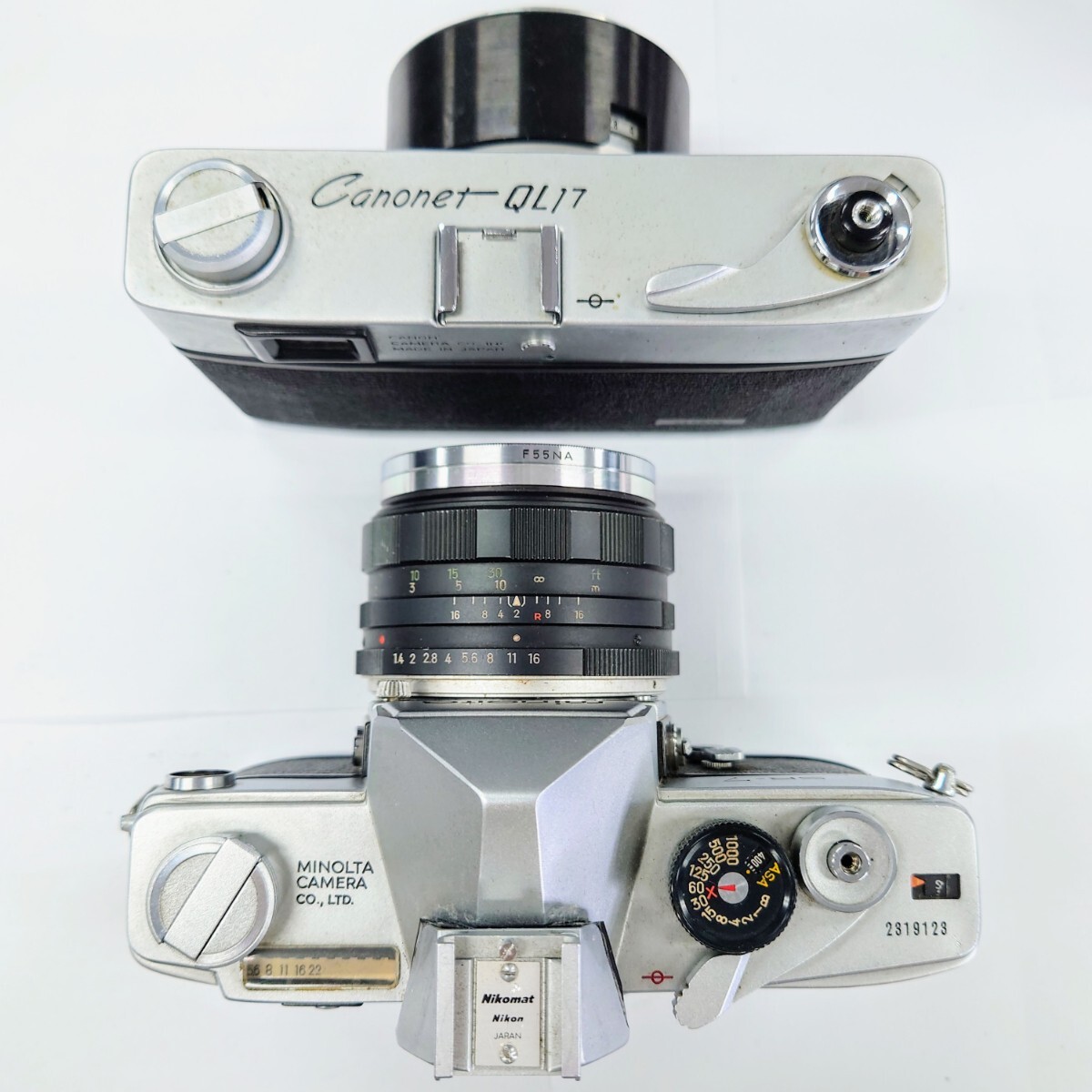 I1026 film camera summarize Canon Canonet QL17 LENS SE 45mm 1:1.7 MINOLTA SR-7 PF 1:1.4 f=58mm Canon used junk with translation 