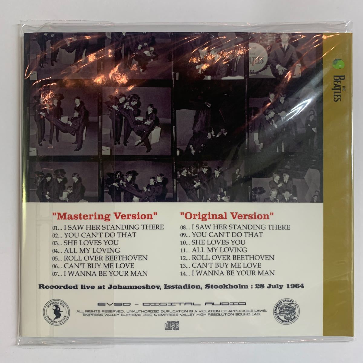THE BEATLES / AT JOHANNESHOV (CD)1964年7月28日ストックホルム、ヨハネスホフでのライヴを収録。近年発掘された音源です。プレスCD。_画像2