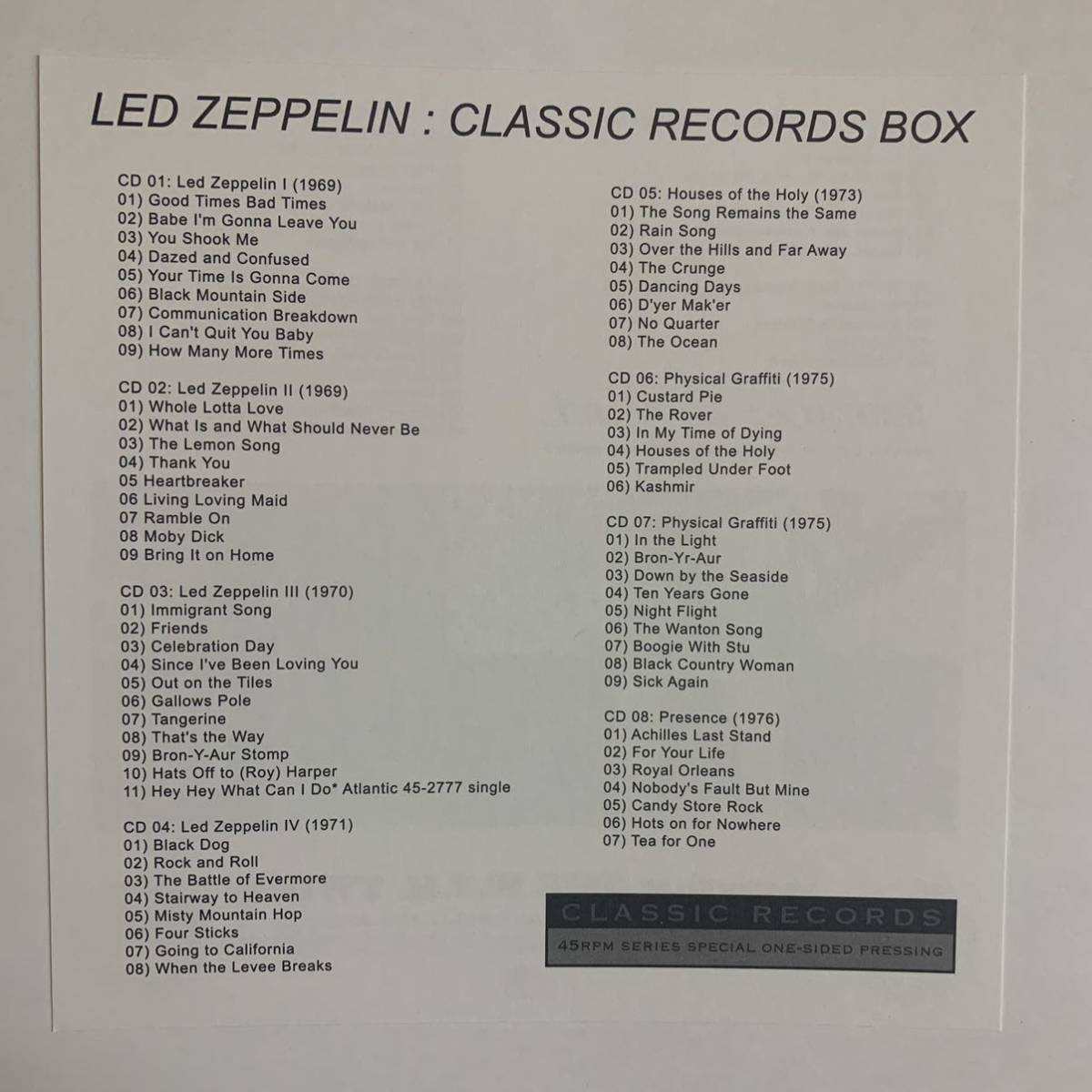 LED ZEPPELIN / CLASSIC RECORDS BOX -45RPM SERIES SPECIAL ONE-SIDED PRESSING 12CD BOX SET 遂に登場です！MUST BUY！の画像4