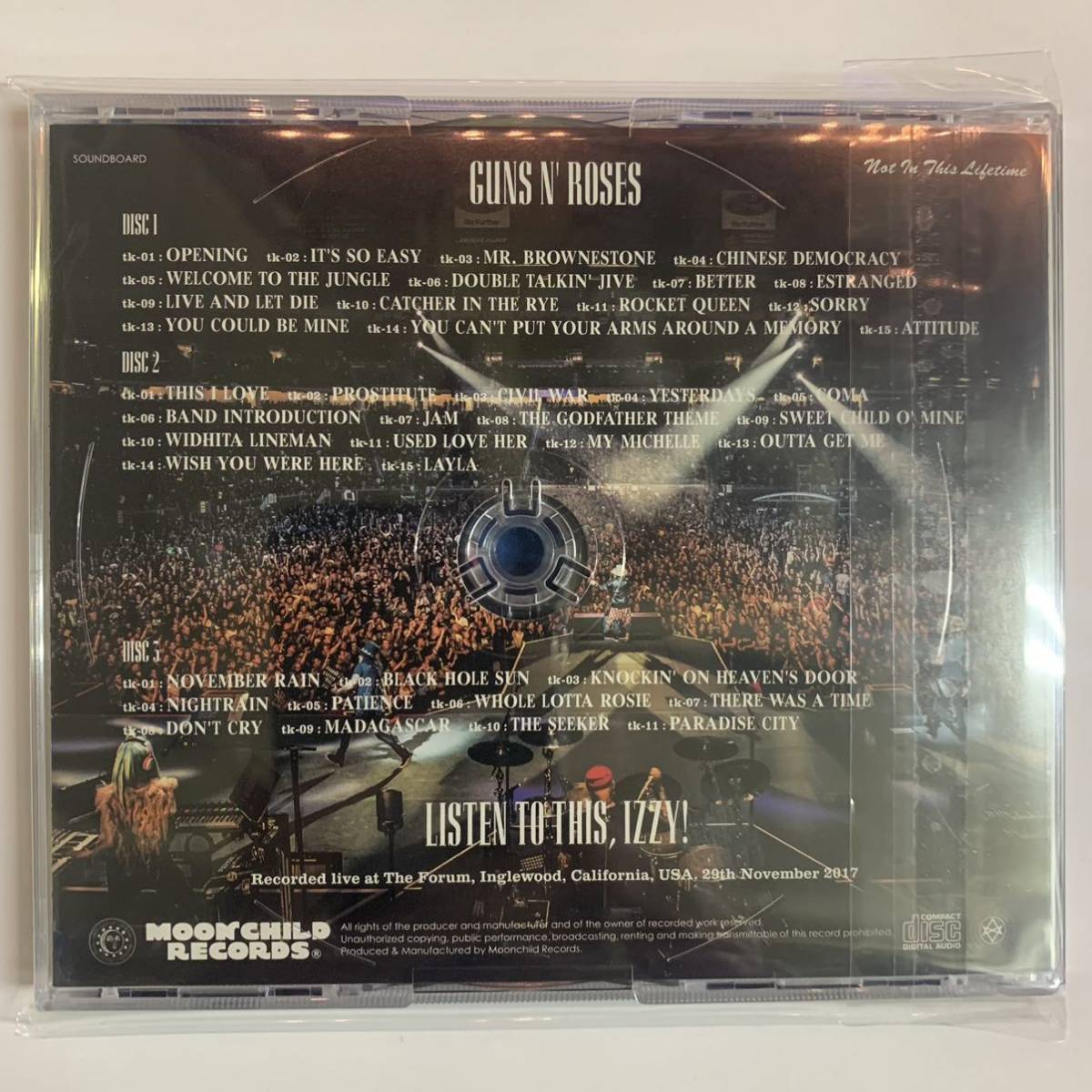 GUNS N* ROSES / LISTEN TO THIS, IZZY! 3CD moonchild records gun z live historical the longest . famous . that day! what .!4 hour!..----!!!