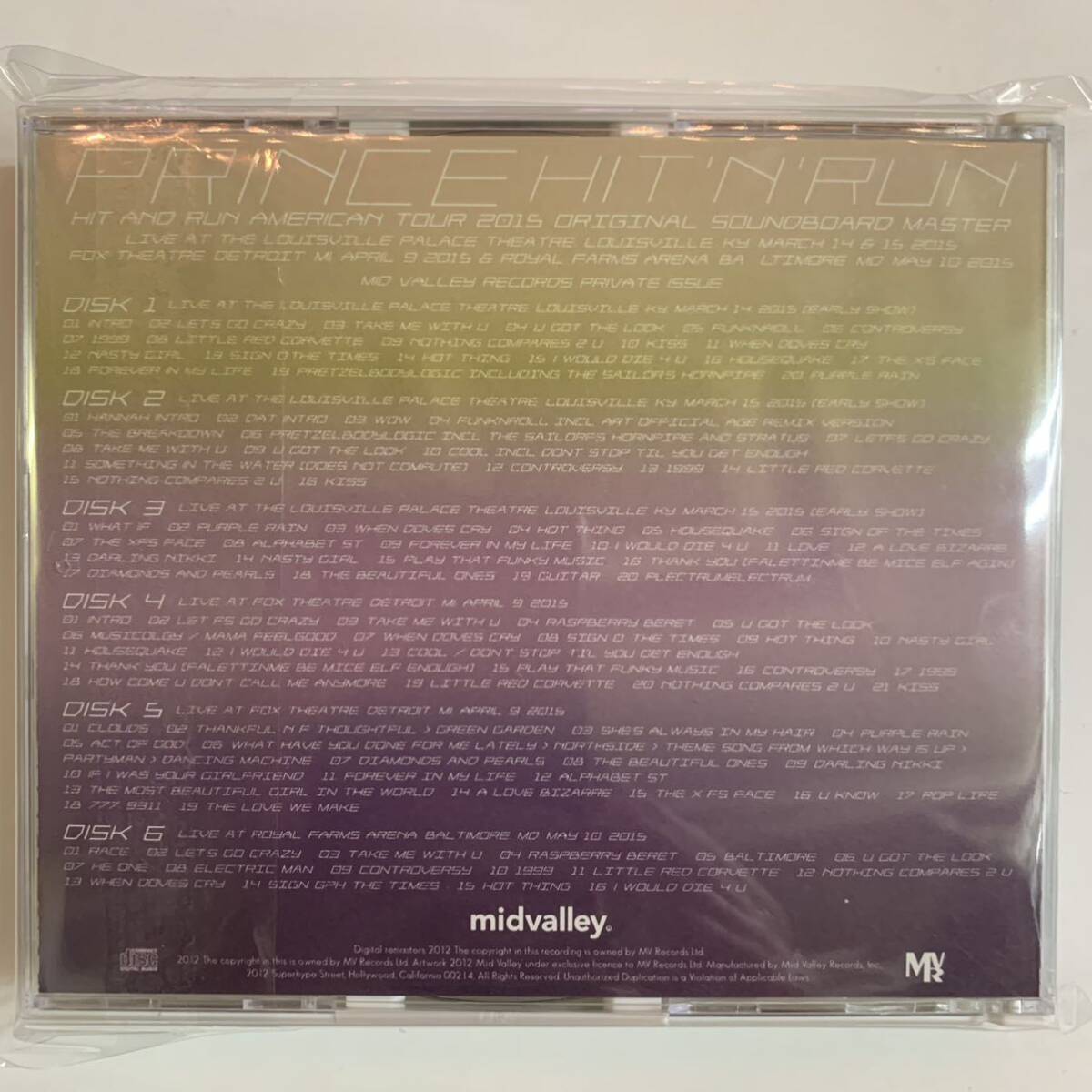 PRINCE / HIT’N’RUN (6CD) 2015年ヒットアンドラン・アメリカツアーを超高音質サウンドボードで収録！大特価セール！