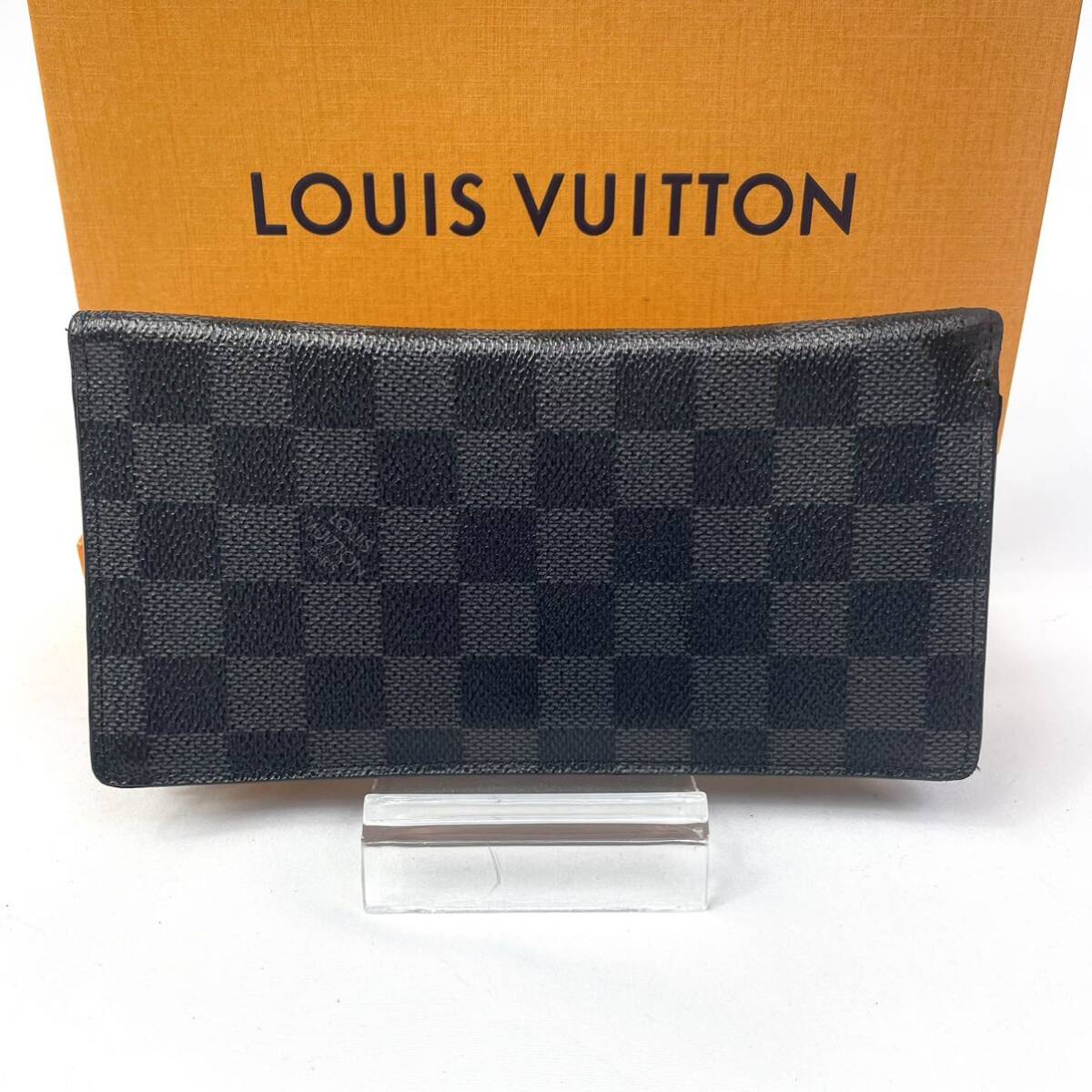 1円【美品】LOUIS VUITTON ルイヴィトン ダミエ グラフィット ポルトフォイユ ブラザ 長財布 二つ折りエクリプス メンズ ブラック 黒_画像3