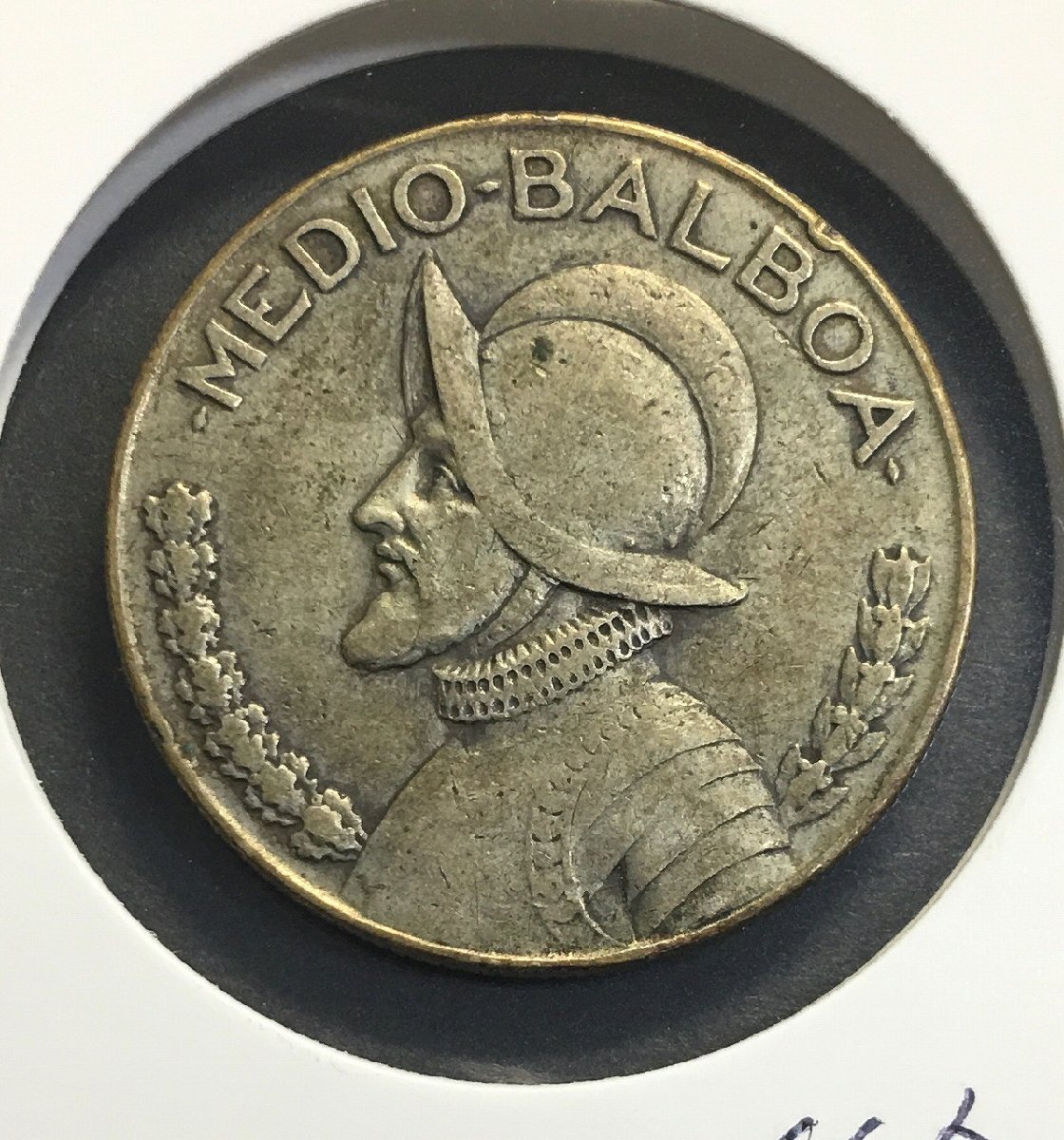 パナマ銀貨 1/2-バルボス 1967年 MEDIO・BALBOA 量目12.5g 美品 収集ワールド_写真実物「収集ワールド」