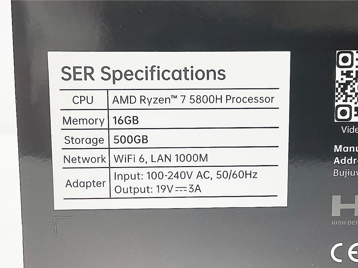 【開始価格1円】 ジャンク Beelink SER5 AMD Ryzen7 5800H 16GB RAM 500GB NVME SSD/WiFi6 LAN100M ミニPCの画像9