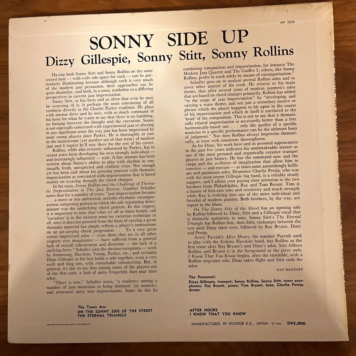 SONNY SIDE UP ソニーサイドアップ　LP MONO MV-2034_画像2