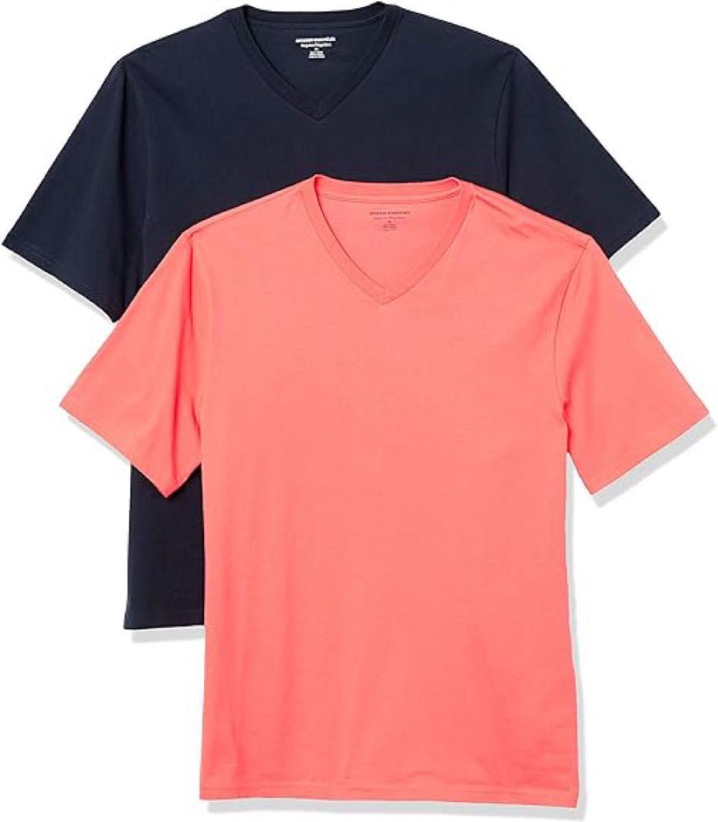 即購入可 Amazon Essentials] 2枚組 Tシャツ Vネック レギュラーフィット 半袖 メンズ セット まとめ売