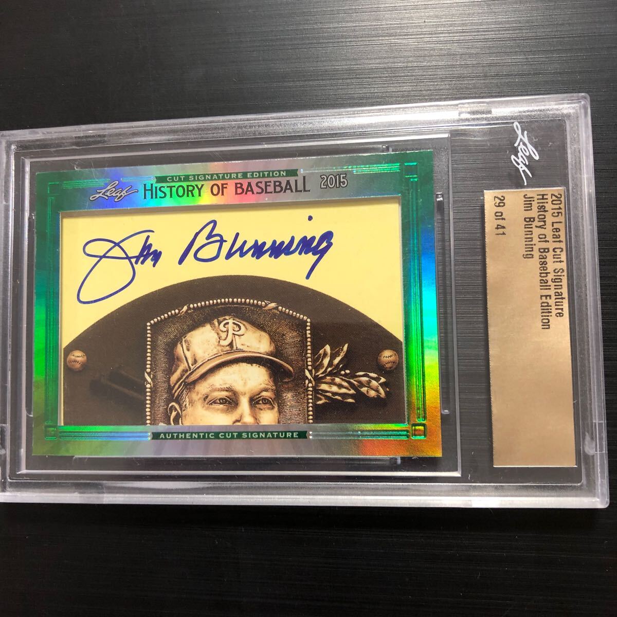 2015 LEAF Cut Signature CARL History of Baseball JIM BUNNING Autograph 29/41_画像1