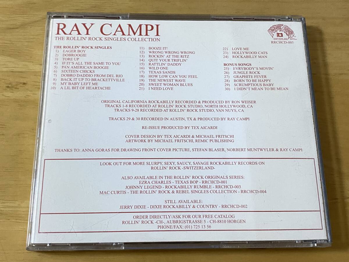 Ray Campi The Rollin' Rock Singles Collection 輸入CD レイキャンピ Rockabilly ロカビリー Stray Cats ストレイキャッツ Brian Setzerの画像2