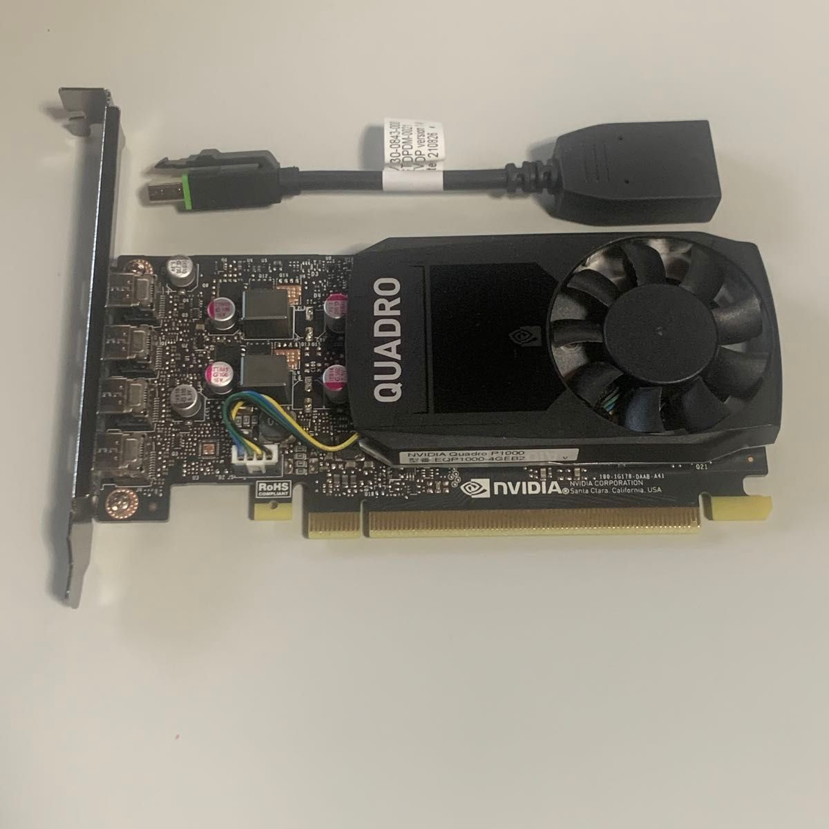 NVIDIA Quadro P1000 GDDR5 4GB miniDP x4 / miniDP to DP 変換ケーブル付