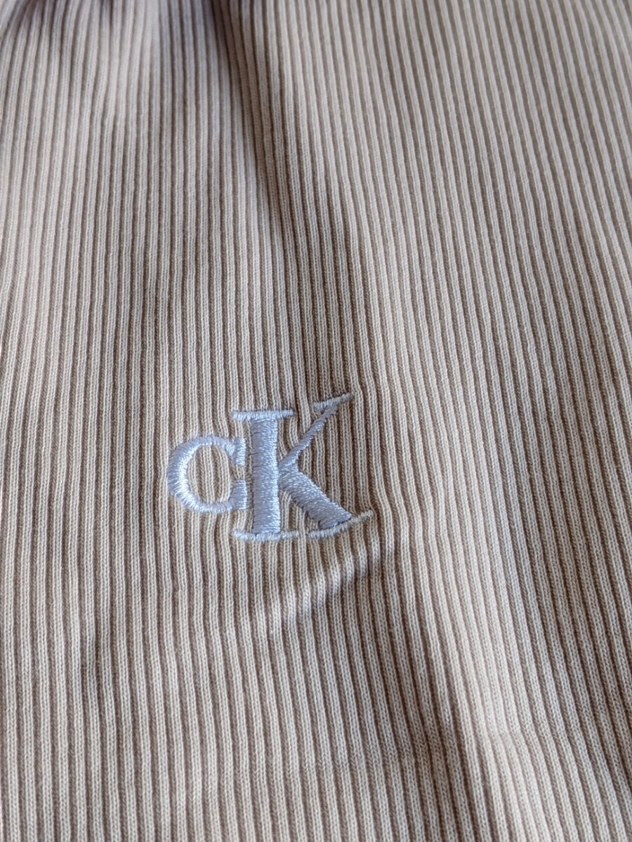 落ち着いたピンク Calvin Klein カルバン・クライン ニットワンピース Mサイズ　半そで　襟つき　カルバンクライン_画像7