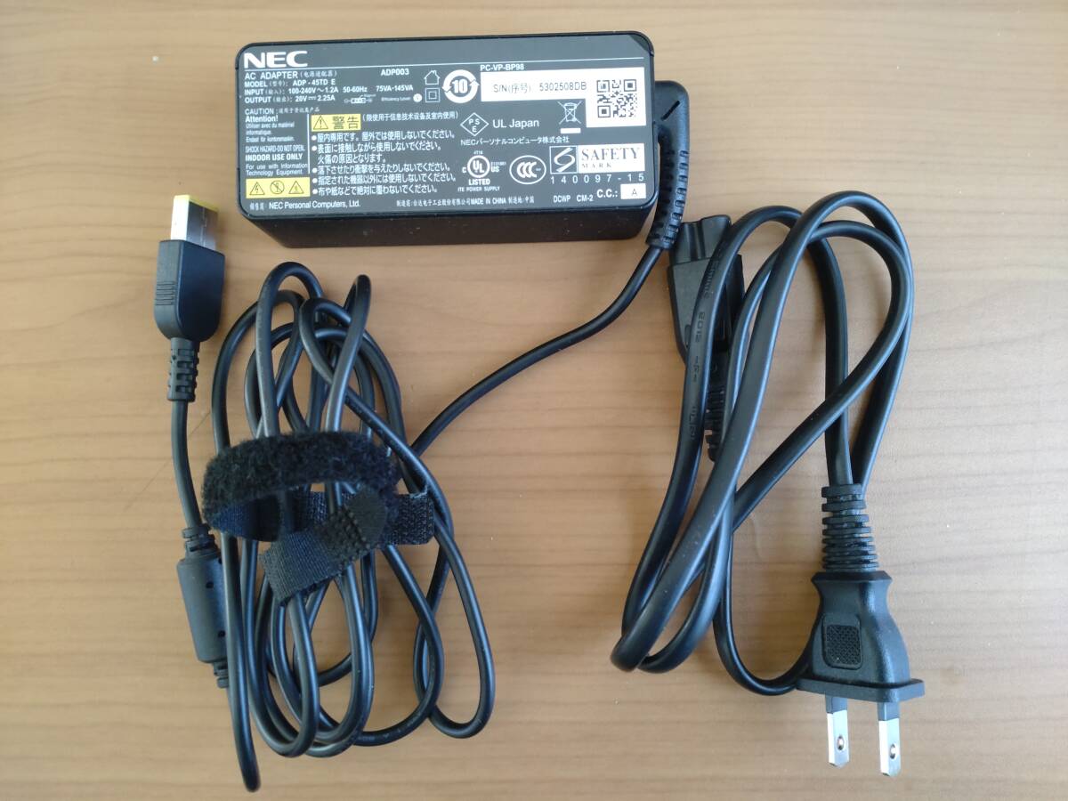 【USED】NEC PCアダプタ　ADP-45TD ADP003　【角型端子】