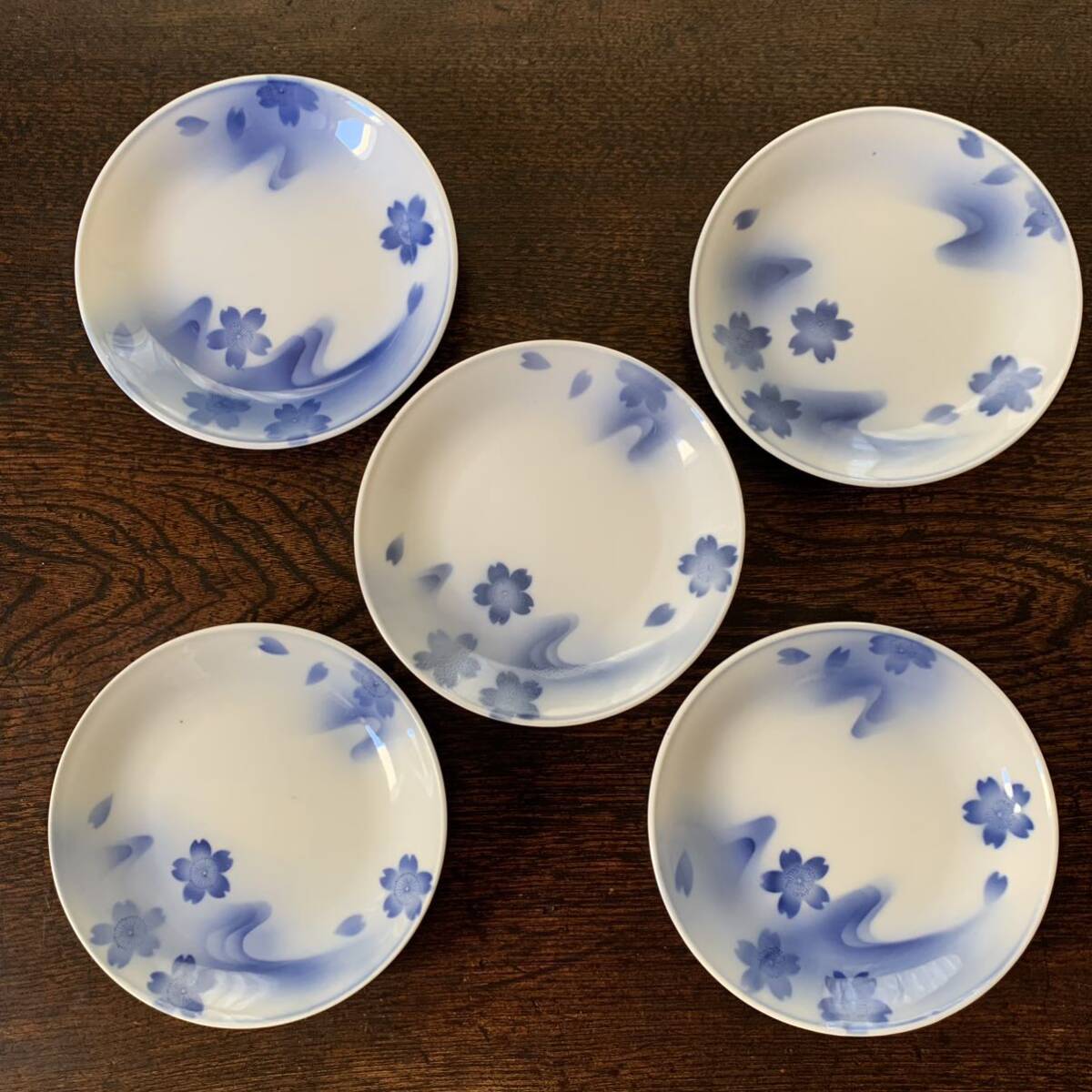  Japan navy ... and more normal Japanese-style tableware Japan navy .. for tableware Fukagawa Seiji Japan army medium-sized dish 5 sheets 