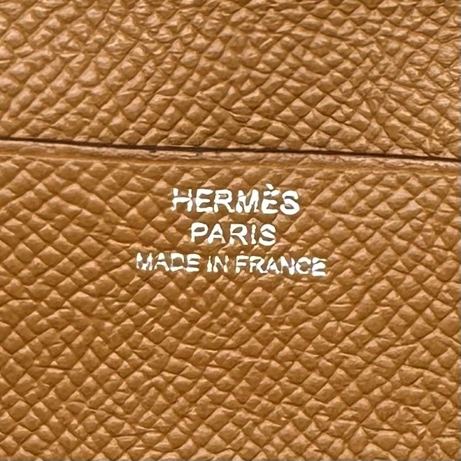 エルメス HERMES ベアンスフレ ベアン スフレ 財布 長財布 ロングウォレット エプソン ゴールド ブラウン 茶 シルバー金具 ヴォーエプソン_画像8