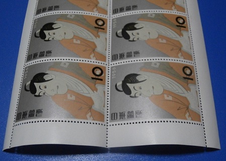 切手趣味週間・写楽（1956.11.1）・１０枚シート・未使用NH・極美品★の画像2