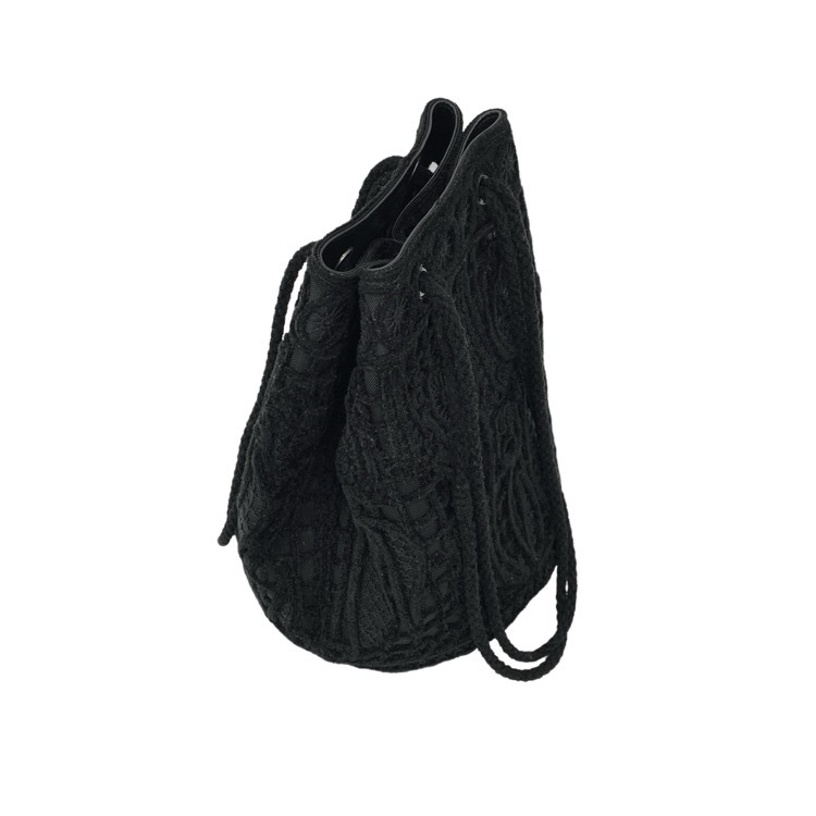 Mame Kurogouchi マメクロゴウチ Cord Embroidery Bucket Bag コード刺繍バケットバッグ ブラック MM22FW-AC301_画像3