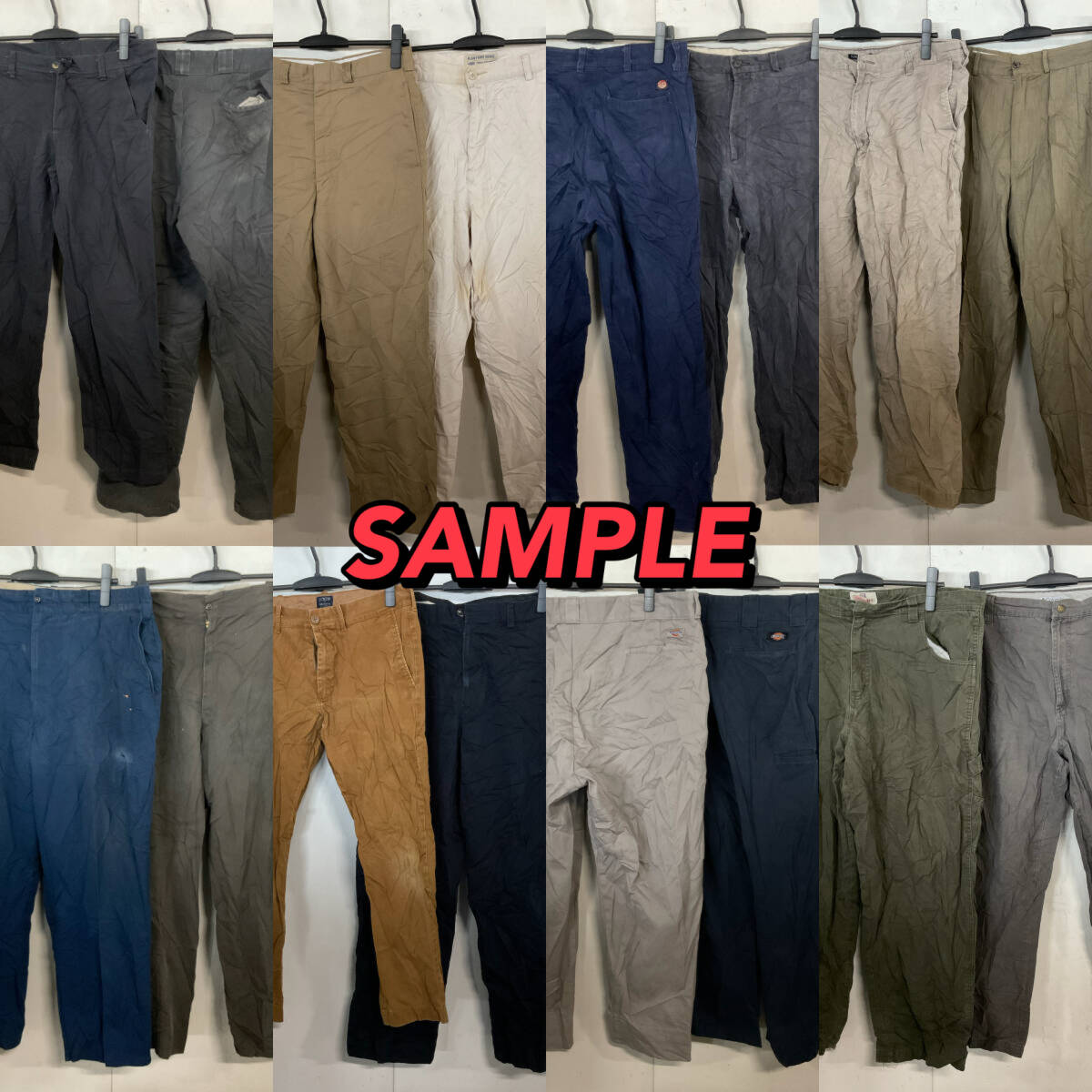 【T637】★ブランド多め★ アメリカ古着卸オススメMEN'S PANTS MIX超大量100kg 2ベールセット ボトムス チノパン ワークパンツ 仕入れの画像3