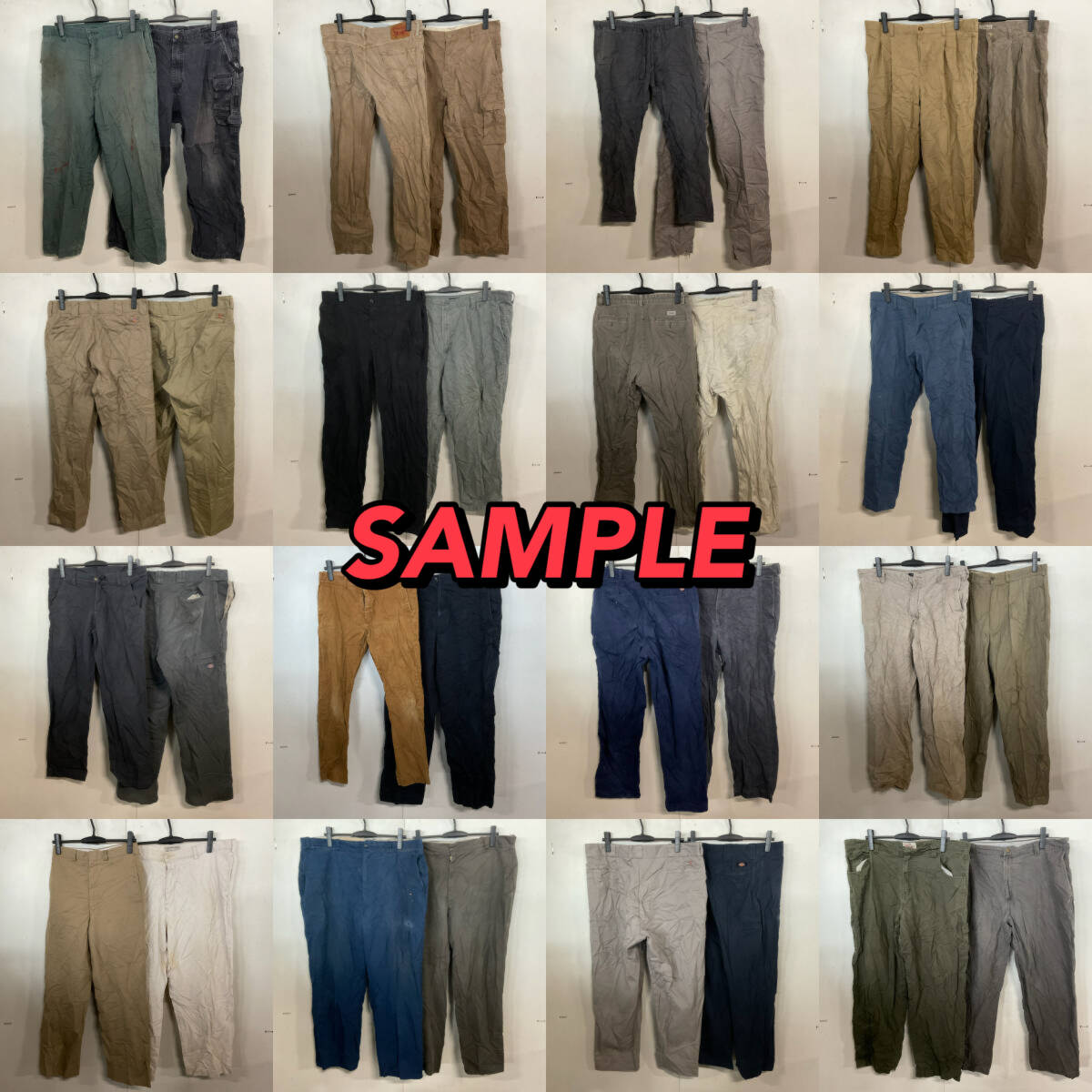 【T637】★ブランド多め★ アメリカ古着卸オススメMEN'S PANTS MIX超大量100kg 2ベールセット ボトムス チノパン ワークパンツ 仕入れの画像7