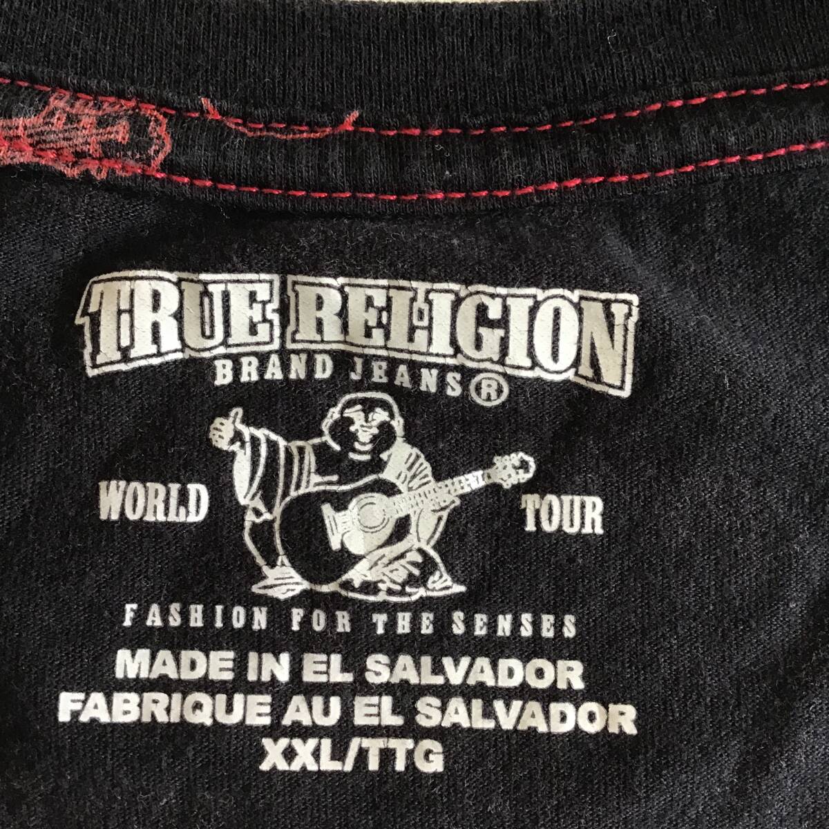 《 H 797》TRUE RELIGION トゥルーレリジョン 半袖Tシャツ 総柄 プリント XXL トップス 1円スタート アメリカ古着 古着卸_画像4