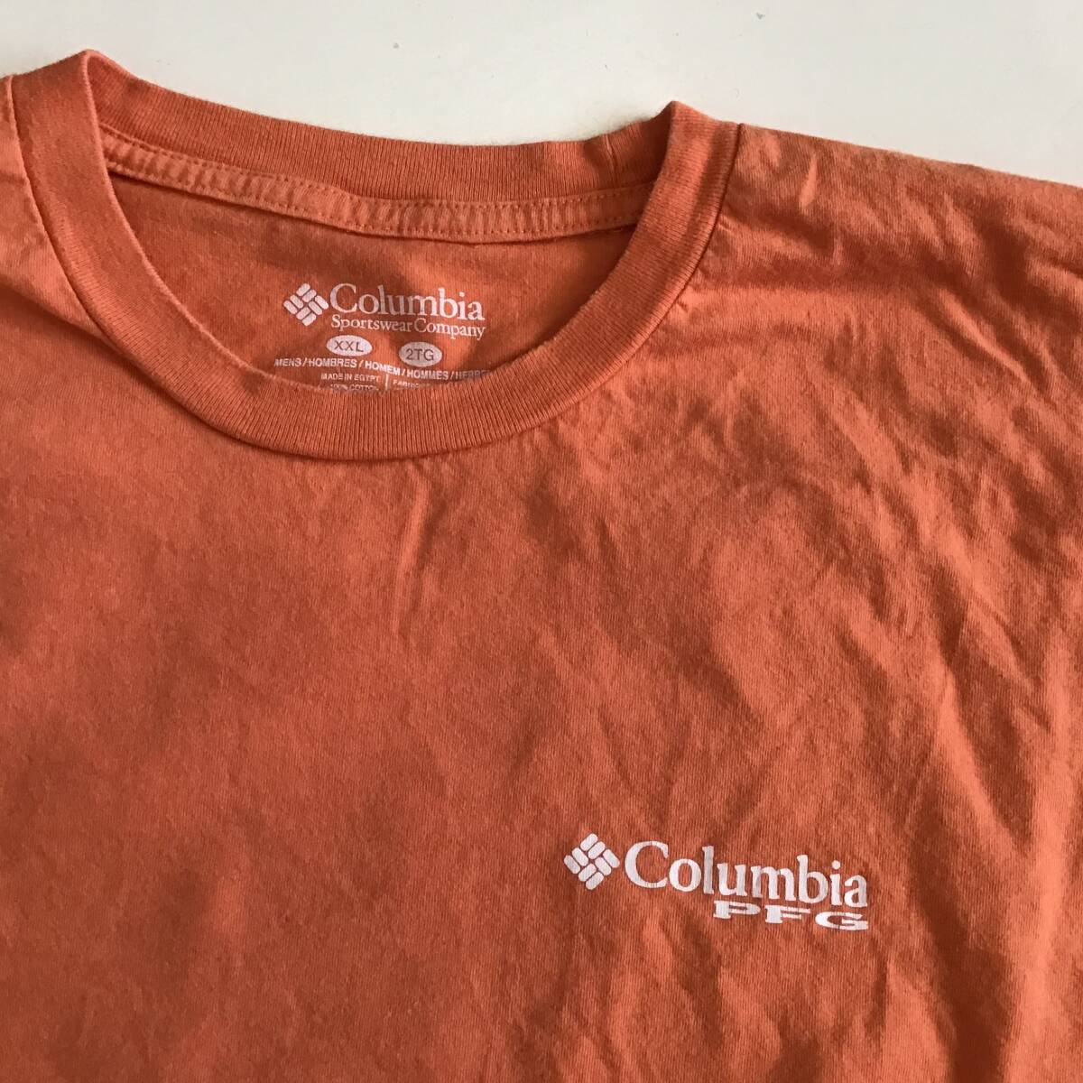 《 H 839》Columbia コロンビア 半袖Tシャツ アウトドア レジャー XXL オレンジ トップス 1円スタート アメリカ古着 古着卸_画像2