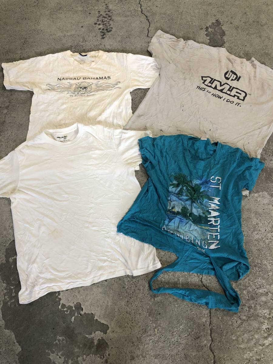 【Tウエス2】TシャツB品50㎏ベール　アメリカ古着USA古着卸　リメイク商材染物　ぼろ布　板金塗装油拭き　格安　仕入れ　掃除　雑巾_画像4