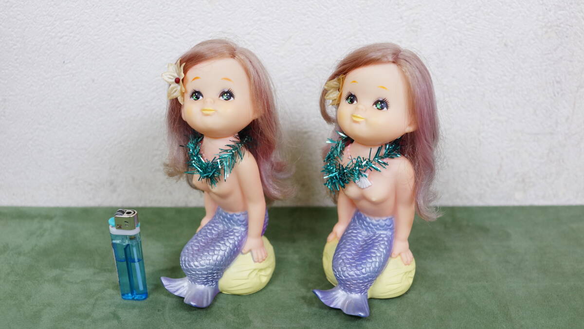 人魚 　ソフビ人形　 2体　 常磐ハワイアンセンター　 日本製　　激レア　昭和レトロ　　マーメイド　　MADE IN JAPAN_画像2