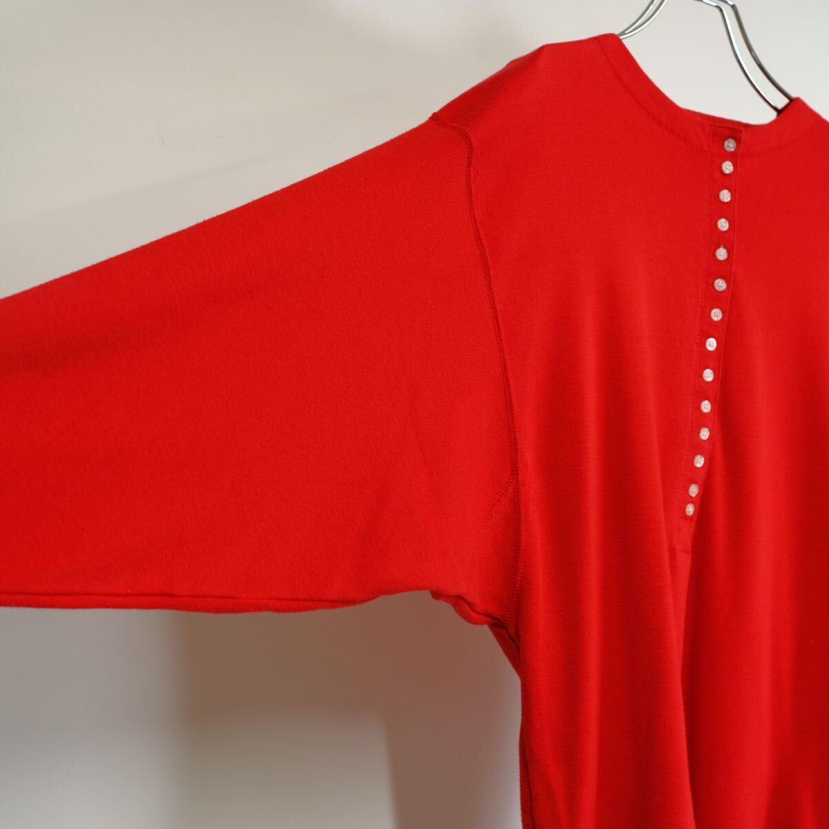 1980s ドルマンスリーブ　ヘンリーネックロングTシャツ　古着屋　USA製　ビンテ　ヴィンテージ ユーロ　レア　オーバーサイズ 