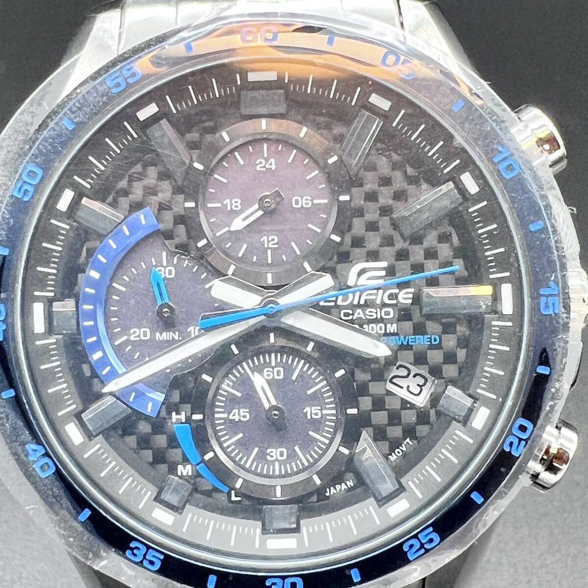 未使用 CASIO カシオ EDIFICE エディフィス EQS-900 腕時計 クロノグラフ デイト ソーラー 箱付 取説付 g5-23_画像6