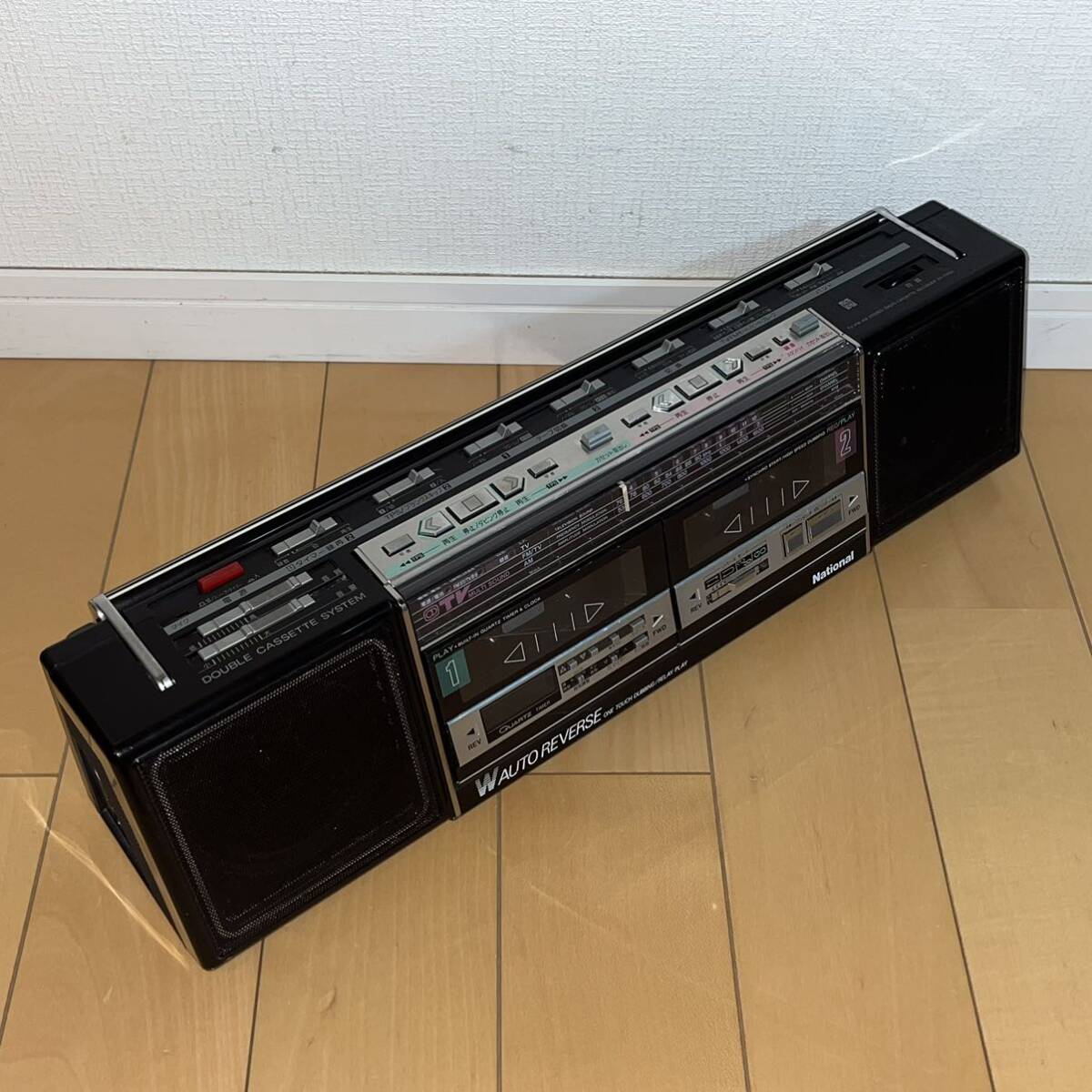 NATIONAL TV-FM-AM STEREO RADIO CASSETE RECORDER RX-FW50 W AUTO REVERSE 松下電器産業 ナショナル ラジカセ _画像8