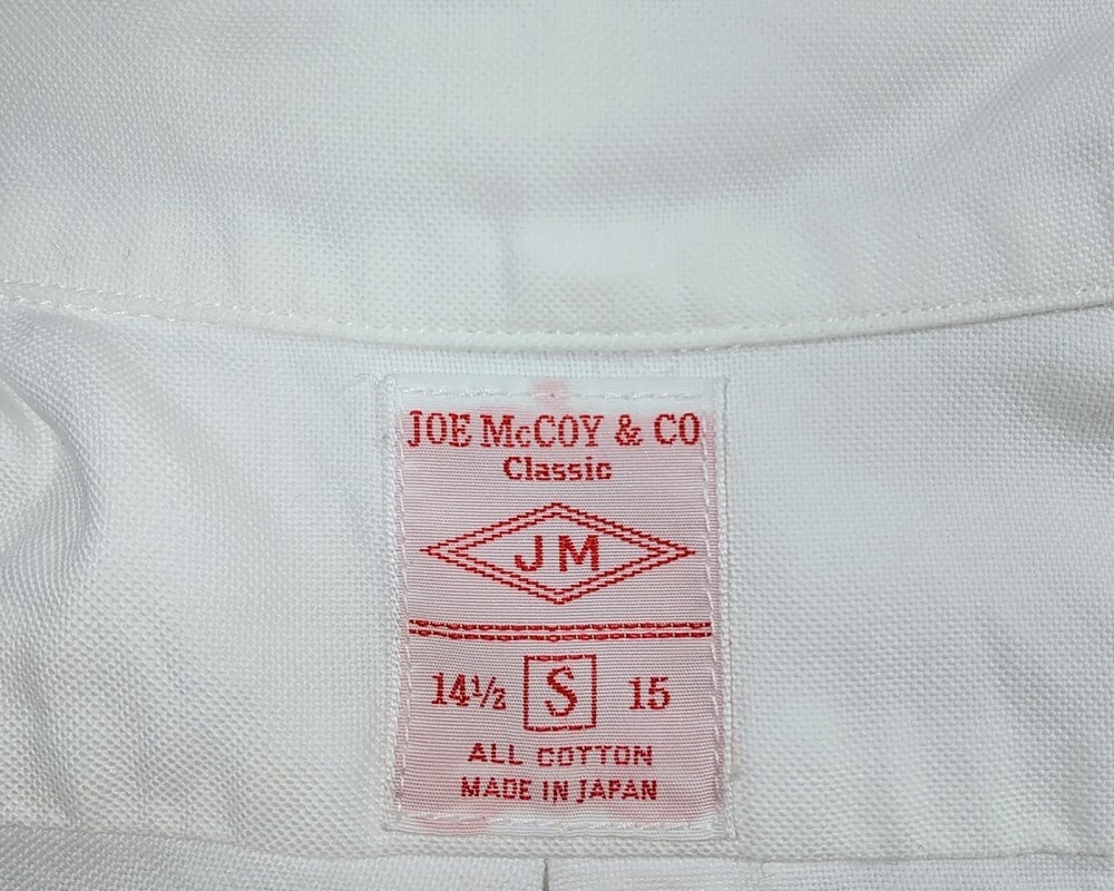 THE REAL McCOY’S リアルマッコイズ JOE McCOY ジョーマッコイ ボタンダウンシャツ オックスフォード Sサイズ 白 日本製の画像3
