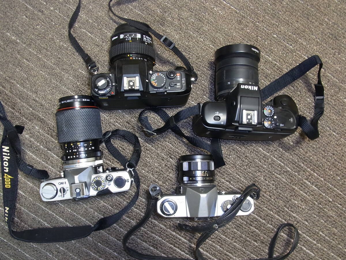 ☆昭和レトロ☆ニコン F-501とF-401Xとオリンパス名器OM-1とPENTAX SP 