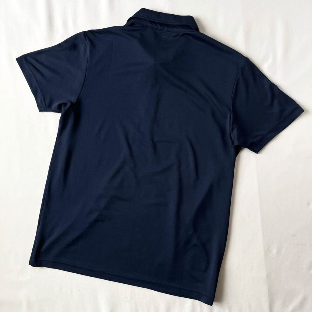 (美品) デサント DESCENTE 吸水速乾 ポロシャツ O (XL) ネイビー ホワイト 半袖 シャツ _画像8
